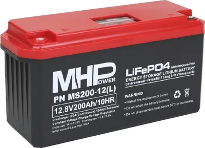 Obrázek produktu pro MHPower MS200-12(L) Lithium baterie LiFePO4 12V/200Ah, Terminál LC4 - M8; MS200-12(L)
