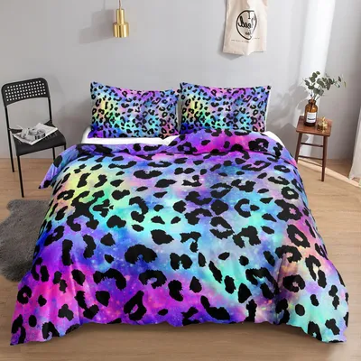 Produktbild von Bettwäsche-Set Leopardenmuster 155x220cm 2x 80x80cm Mikrofaser Easy Care