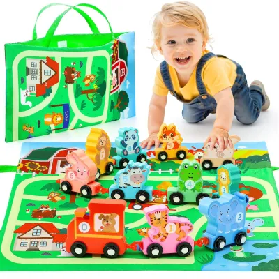 Productafbeelding van Omgoods - Montessori Houten Trein Speelgoed voor Kinderen van 1-4 Jaar