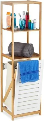 Immagine prodotto di Mensola da bagno con cesto per la biancheria