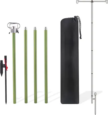 Produktbild von Klappbarer Lampenmast aus Aluminiumlegierung, verstellbare Laternenhalterstange fuer Camping, Wandern, Angeln, Rucksackreisen