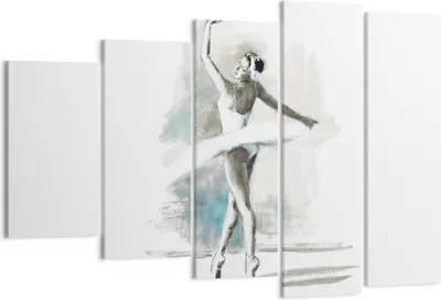 Produktbild von Bild auf Leinwand - Leinwandbild - 5 Teile - Ballerina Tanz Frau - 150x100cm - Wand Bild - Wanddeko - Wandbilder - Leinwanddruck - Bilder - Wanddekoration - Leinwand bilder - Wandbild - EG150x100-4953