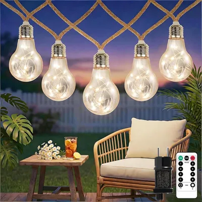 Obrázok produktu pre LED svetelný reťazec, 7 metrov - 20 LED diód - s konektorom - 8 režimov svietenia - teplá biela farba - určený na vonkajšie použitie