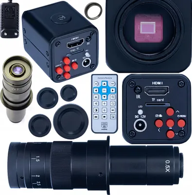 Obrázek produktu pro Rosfix Sada Norma Black PRO KMNBP-HDMI + ODM-180X - Digitální Mikroskopická Kamera s 180x Zoomem a Objektivem s Bajonetem C | 1080P HDMI, 16MP