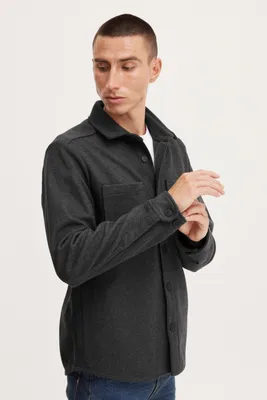 Image de !Solid SDTam - Chemise décontractée pour homme, chemise-veste, chemise en polaire. Polyester de haute qualité et résistant, chemise chaude avec col.