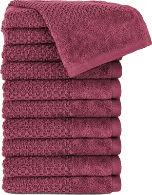 Produktbild von Pure Label 10-TLG Gästehandtücher 30x50 cm mit Aufhängeschlaufe aus 100% Baumwolle, saugstark und weich | 10 Gästehandtücher Beere, 30x50cm