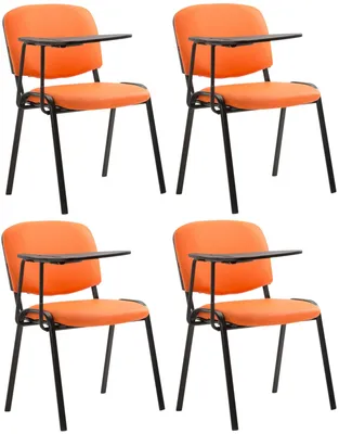 Produktbild von CLP 4er Set Stühle Ken mit Klapptisch Kunstleder gepolstert orange