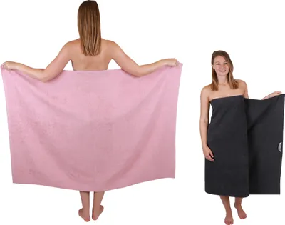 Produktbild von Betz 2 Stück XXL Duschtücher 100 x 150 cm BERLIN Badetücher 100% Baumwolle Farbe – lotus-graphit