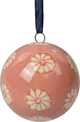 Immagine prodotto di Ciondolo decorativo Clayre & Eef Ø 6 cm Fiori di Vetroceramica rosa