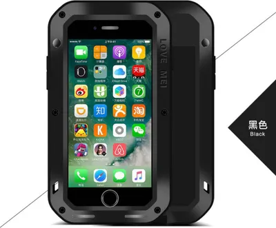 Produktbild von Love Mei Hüllen Gepanzerte Schutzhülle mit gehärtetes Glas Love Mei iPhone 8/7 schwarz
