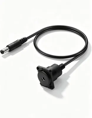 Imagen del producto de Cable de extensión para conexión de corriente continua (DC), conector hembra de 5,5 x 2,1 mm a conector macho, para voltajes de 12-24 V