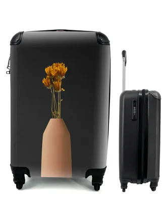 Produktbild von MuchoWow® Koffer Handgepäck Trolley Rollkoffer Kleine Reisekoffer mit 4 Rollen - Blumen - Orange - Stilleben - Cabin Size < 55x40x23 cm & 55x40x20 cm - Fotokoffer - Kabinenkoffer - Boardgepäck - Reise-Box - Reisekoffer - Reisegepäck - Koffer mit Bild - Trolley für Kinder