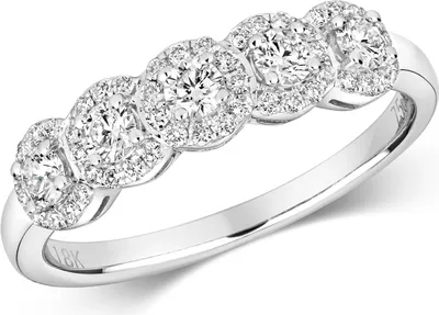 Produktbild von 18 Karat (750) Weißgold 5 Steine Damen - Diamant Ring Brillant-Schliff 0.51 Karat HI - SI, 51 (16.2); TRS2346RSL