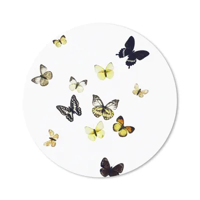 Produktbild von MuchoWow® Mauspad Mousepad Schmetterlinge auf weißem Hintergrund 20x20 cm - Mousepads - Maus Mat - Pad - Mausunterlage - Schreibtischmatte