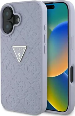 Immagine prodotto di Etui Guess Hot Stamp 4G Pattern Triangle Metal Logo Do Iphone 16 Fioletowy
