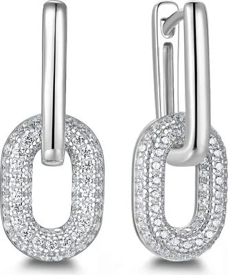 Produktbild von 9NB-1673 – New Bling – Zilveren oorbellen schakels – Met zirkonia – Zilverkleurig – 925 zilver