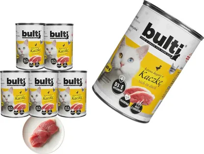 Produktbild von Bulti | Feuchtigkeitsspendendes Futter für Katzen mit Ente - 6x400g - 65% Fleisch - 77% Feuchtigkeit