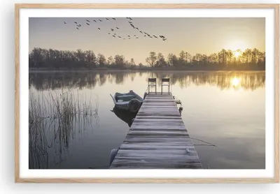 Produktbild von Gerahmtes Poster - Rahmen in heller Eiche - Brücke Westen die Sonne - 91,5x61 cm - Wand Bild - Wanddeko - Wandbilder - Wandposter - Bilderrahmen - Bilder - Kunstdruck - Wandbild - P2NAA91x61-4197