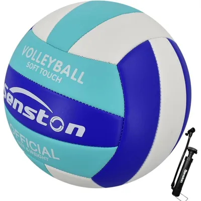 Produktbild von Volleyball Offizielle Größe 5 Wasserfest mit Pumpe Beachvolleyball für Pool und Strand Hellblau