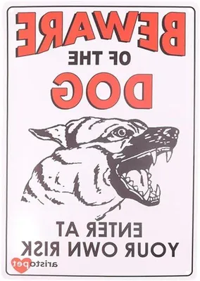 Image de Panneaux réfléchissants en aluminium pour l'extérieur, en deux parties, avec 4 trous de fixation, avertissement concernant les chiens