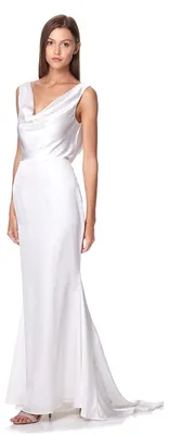 Produktbild von Jarlo London Damen Electra Maxikleid mit Wasserfallfallausschnitt Kleid, elfenbe