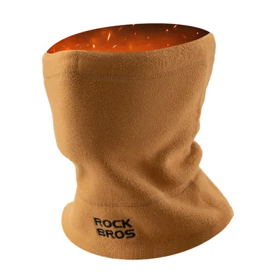 Produktbild von ROCKBROS Winter Schlauchschal Herren und Damen – Fleece Halswärmer, Winddichtes Multifunktionstuch als Skimaske, Mütze, Sturmhaube Khaki