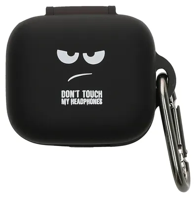 Produktbild von kwmobile Design Schutzhülle für Anker Soundcore P30i Hülle - TPU Silikon Case für Kopfhörer Ladecase - stoßfestes Cover mit Karabiner - Weiß Schwarz