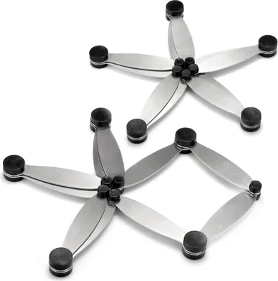 Produktbild von COM-FOUR® 2x Topfuntersetzer Edelstahl verstellbar für Töpfe, Pfannen, Bräter