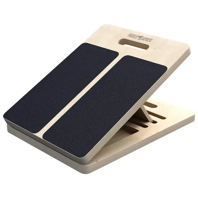 Produktbild von Gorilla Sports Wadendehner Schrägbrett verstellbar aus Holz – 5 Neigungsstufen 20°–45°, klappbar, rutschfest, Tragegriff, max. 300 kg