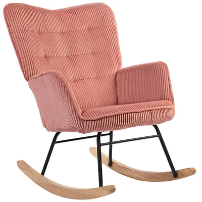 Immagine prodotto di Sedia a dondolo - Poltrona a dondolo - Poltrona relax - Sedia a dondolo - Poltrona lounge - Rosa - Rivestimento in poliestere
