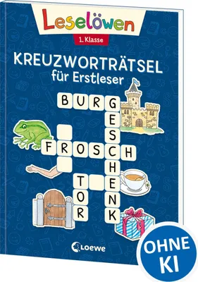 Produktbild von Leselöwen Kreuzworträtsel für Erstleser - 1. Klasse (Marineblau)