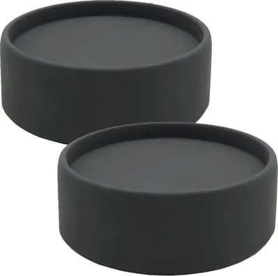 Productafbeelding van Dekovita, kaarsenhouder, rond, Ø11x4 cm - set van 2, steenlook, donkergrijs