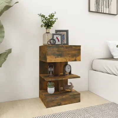 Image de vidaXL Table de nuit chêne fumé 40x35x65 cm bois composite