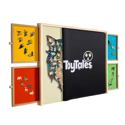 Produktbild von HI Puzzlebrett TOYTALES mit 4 Auszügen für 1500 Teile-Puzzle mit Abdeckung 66231