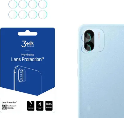 Produktbild von 3mk Hybridglas Lens Protection für Redmi A2/A2+ Kamera Objektiv Kameralinse 0,16mm 6H (4 Stück)