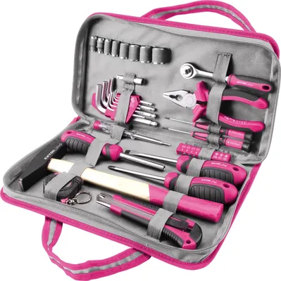 Produktbild von Extol Lady Rosa Werkzeugset zum Heimwerken, 39-tlg. Pink als Geschenk zu Geburtstag, Weihnachten, Einzug etc., CrV