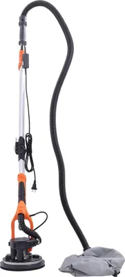 Produktbild von Elektrischer Trockenbauschleifer - Wand- & Deckenschleifer - 850 W - 6 Stufen 800–1800 U/min - LED - Staubabsaugung mit Beutel - 0–90° Schwenkkopf - 220 V - Orange