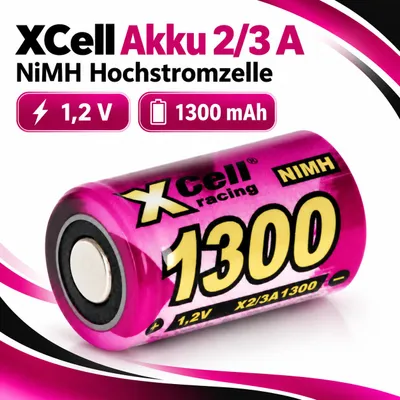 Produktbild von XCell Akku 2/3 A 1,2V / 1300mAh NiMh Hochstrom