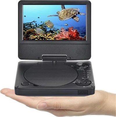 Image de Lecteurs DVD externes avec télécommande - Lecteur DVD portable 7,5 pouces avec écran HD - Lecteur DVD de voiture avec fonction jeux - Noir