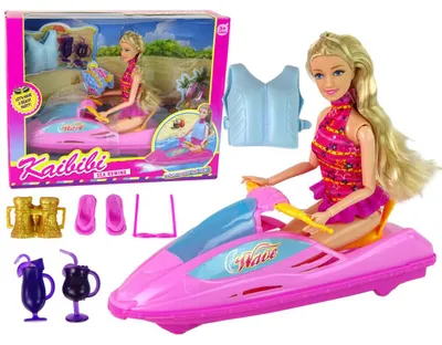 Produktbild von LEAN Toys 15180 Set: Puppe mit Motorboot, rosa