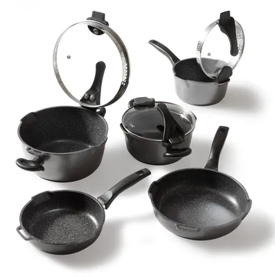 Produktbild von STONELINE® FUTURE Kochgeschirr-Set 8-teilig 18/20/24 | mit Deckeln