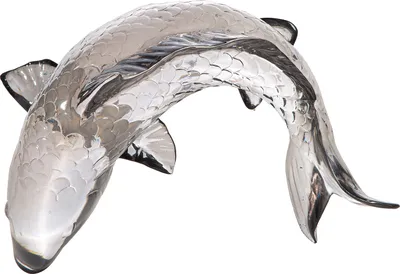 Image de GILDE Figurine, objet mural, poisson, "Gris", acrylique, gris, L. 13 cm, l. 20 cm, H. 11 cm 59649