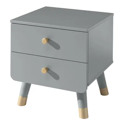 Image de Table de nuit BILLY avec 2 tiroirs, finition laquée gris timeless