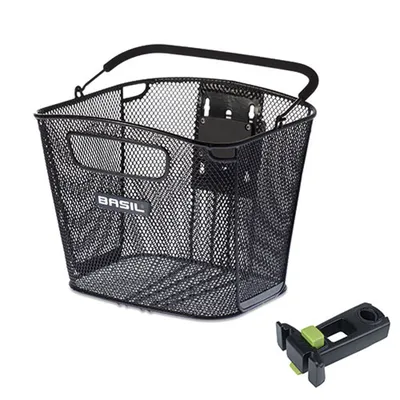 Image de Basil Bold Front KF - Panier à vélo - avant - avec support de potence Basil KF Ahead - noir