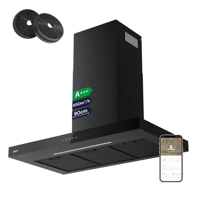 Obrázok produktu pre CIARRA A+++ 650 m³/h odsávač pár 90cm nástenný odsávač pár WIFI +APP & Touch Control Boost VMB9102