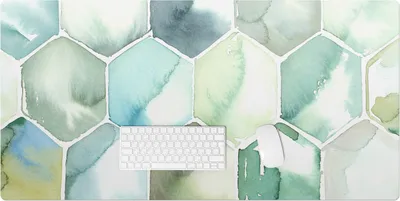 Produktbild von Aquarellmosaik – Schreibtischunterlage – Rutschfeste Tischunterlage – Schreibtischmatte für Büro & Zuhause – Schreibunterlage – Mauspad – Tischmatte – 120 x 60 cm