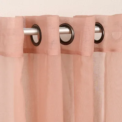 Produktbild von Ösengardine einfarbig Voile Struktur altrosa 135x260cm