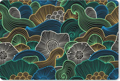 Produktbild von MuchoWow® Schreibtischunterlage Muster - Blumen - Glühen 60x40 cm - XXL Mauspad - Großes Mauspad