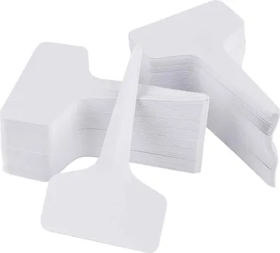 Produktbild von 100 Stück T-Typ Pflanzenetiketten Weiß Gartenetiketten Kunststoff Pflanzenmarkierungen für Kräuter 5 x 7 cm