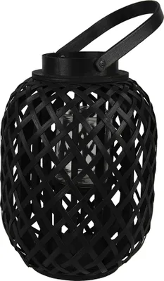 Produktbild von Clayre & Eef Windlicht Ø 22x29 cm Schwarz Bambus